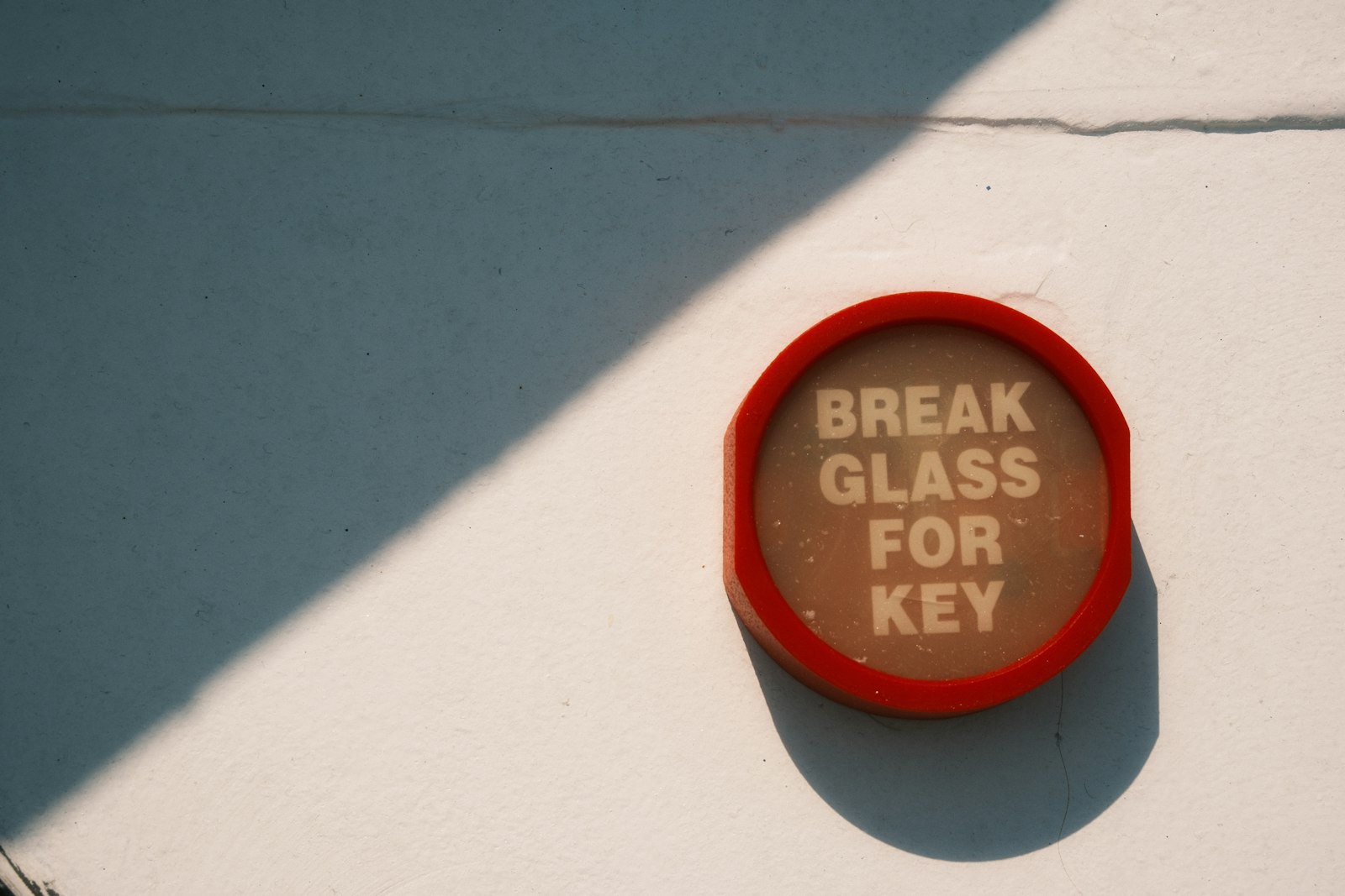 Break glass for the key in case of emergency